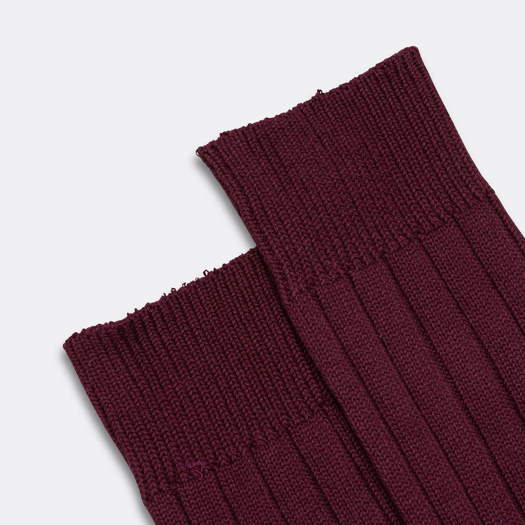 Solid Rib Socks - Burgundy