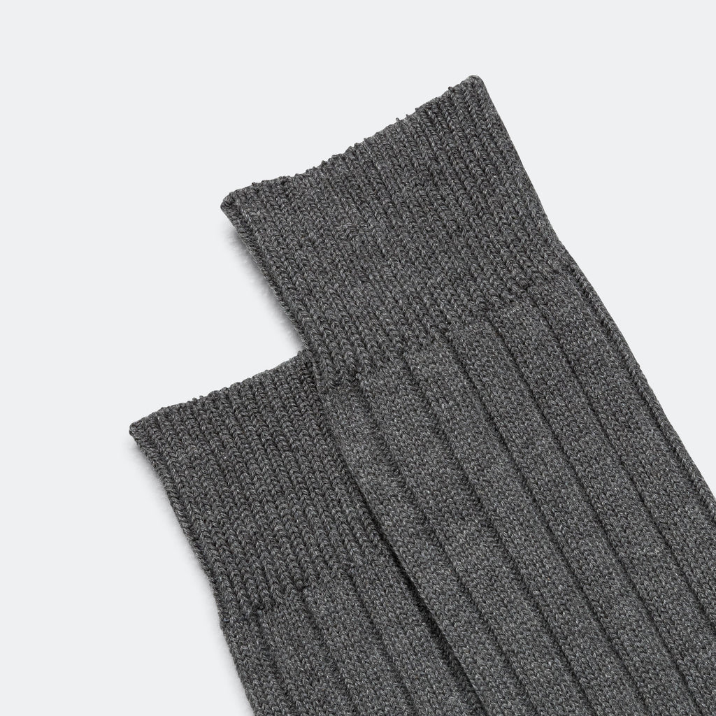 Solid Ribs Socks - Charcoal