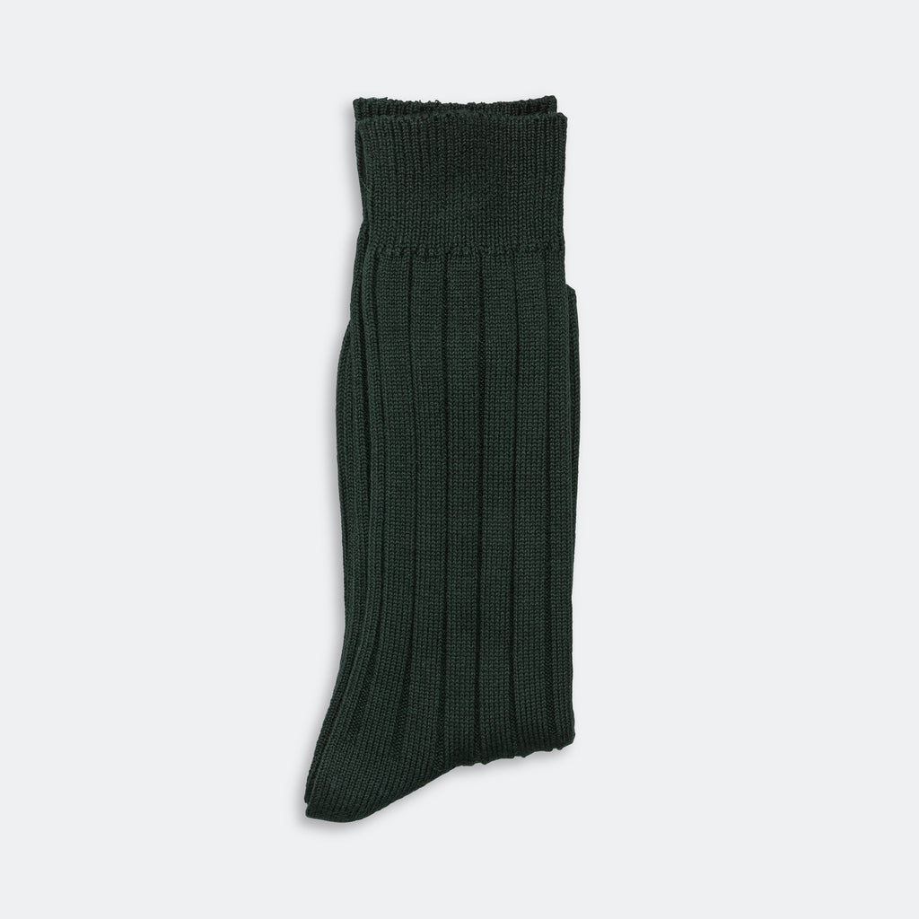 Solid Rib Socks - Green
