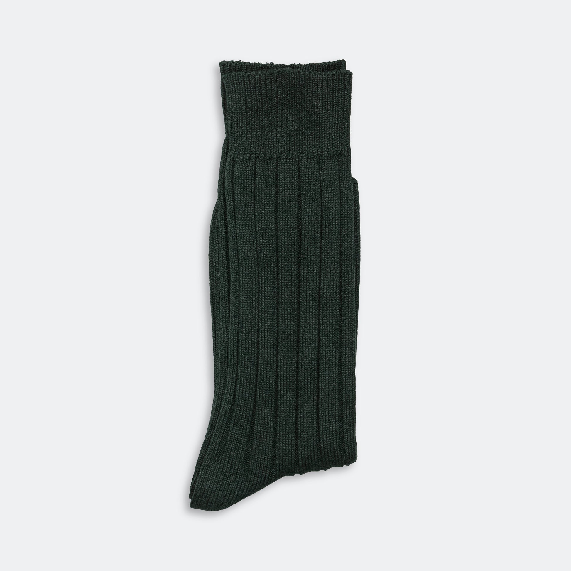 Solid Rib Socks - Green