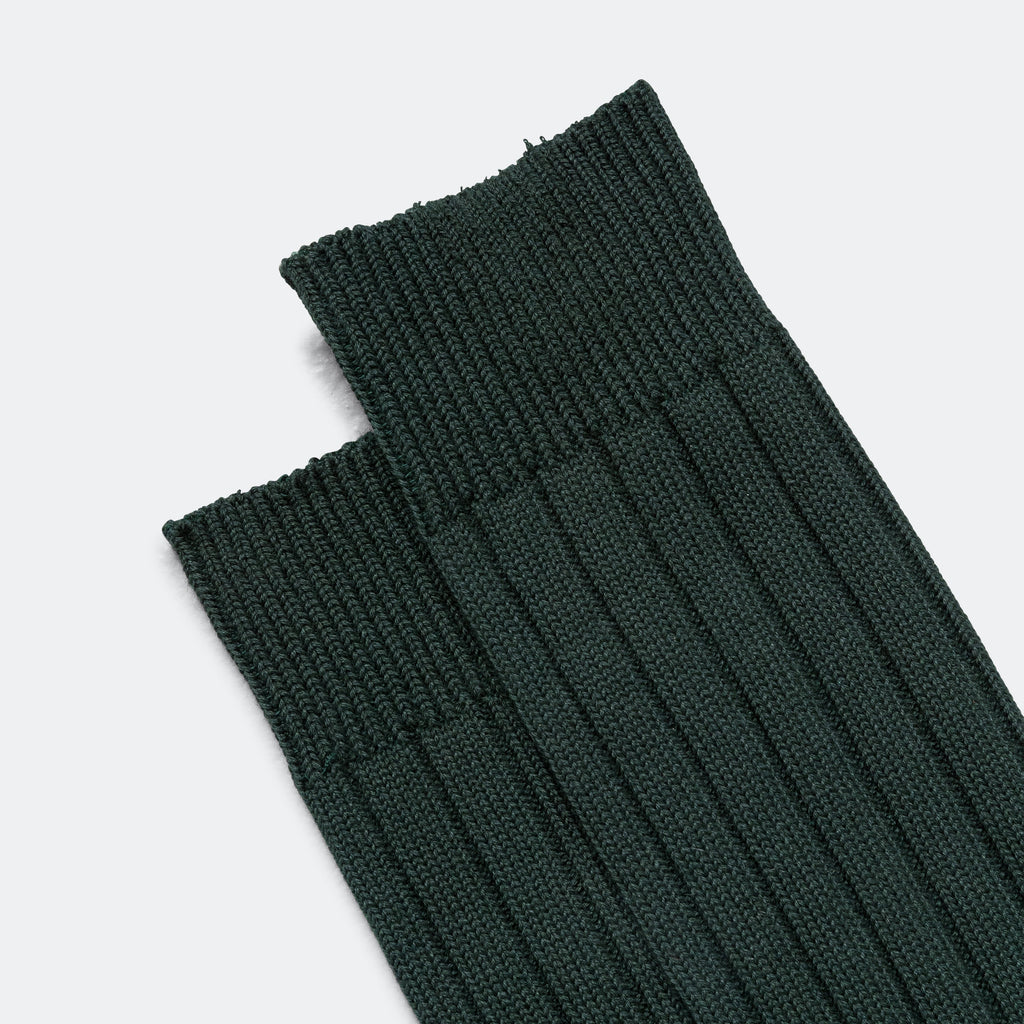 Solid Ribs Socks - Green
