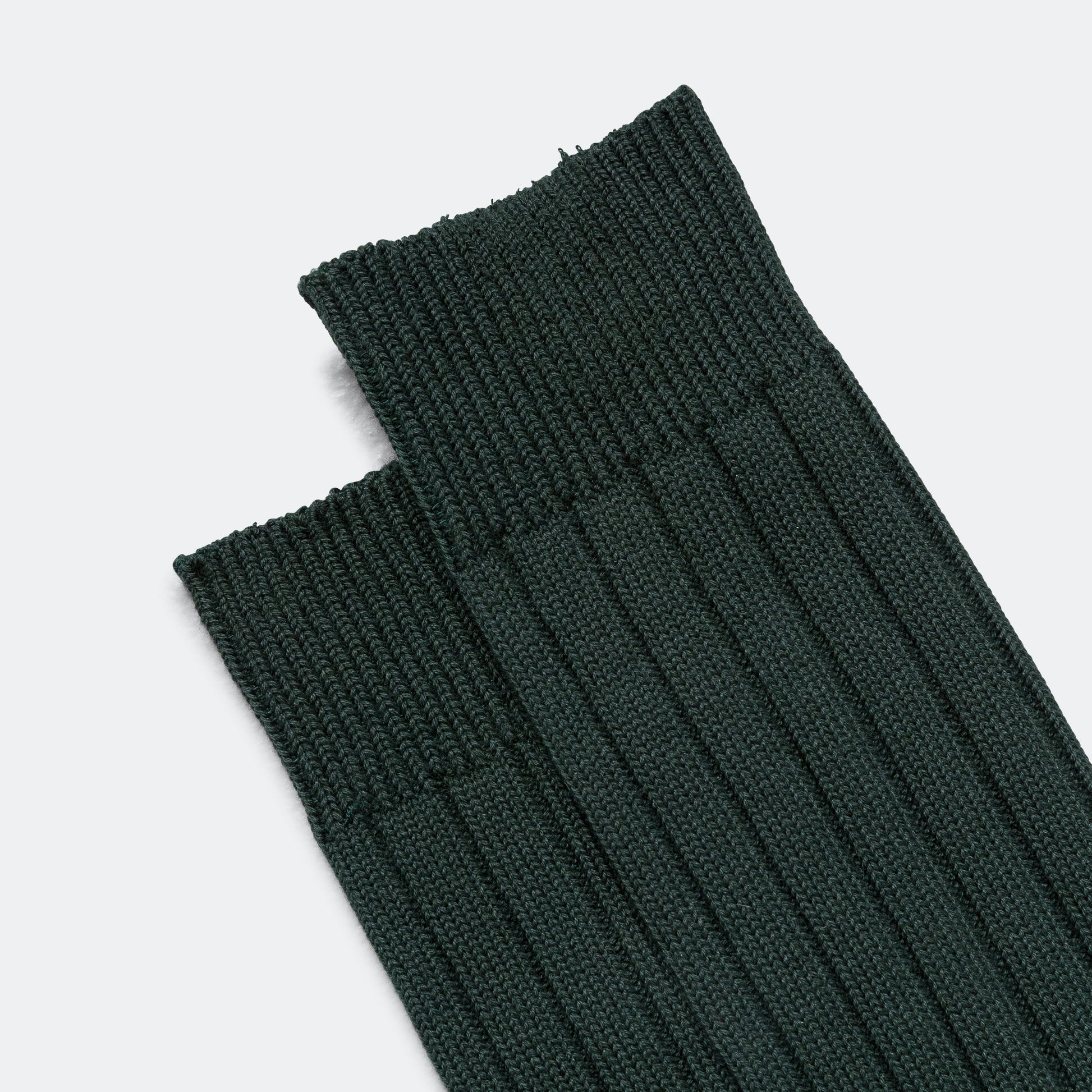 Solid Ribs Socks - Green