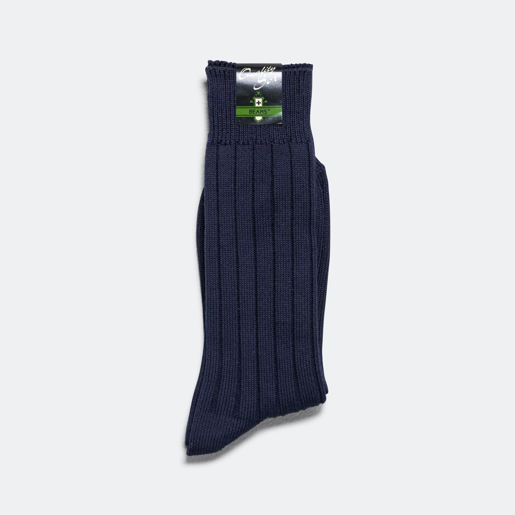Solid Ribs Socks - Navy