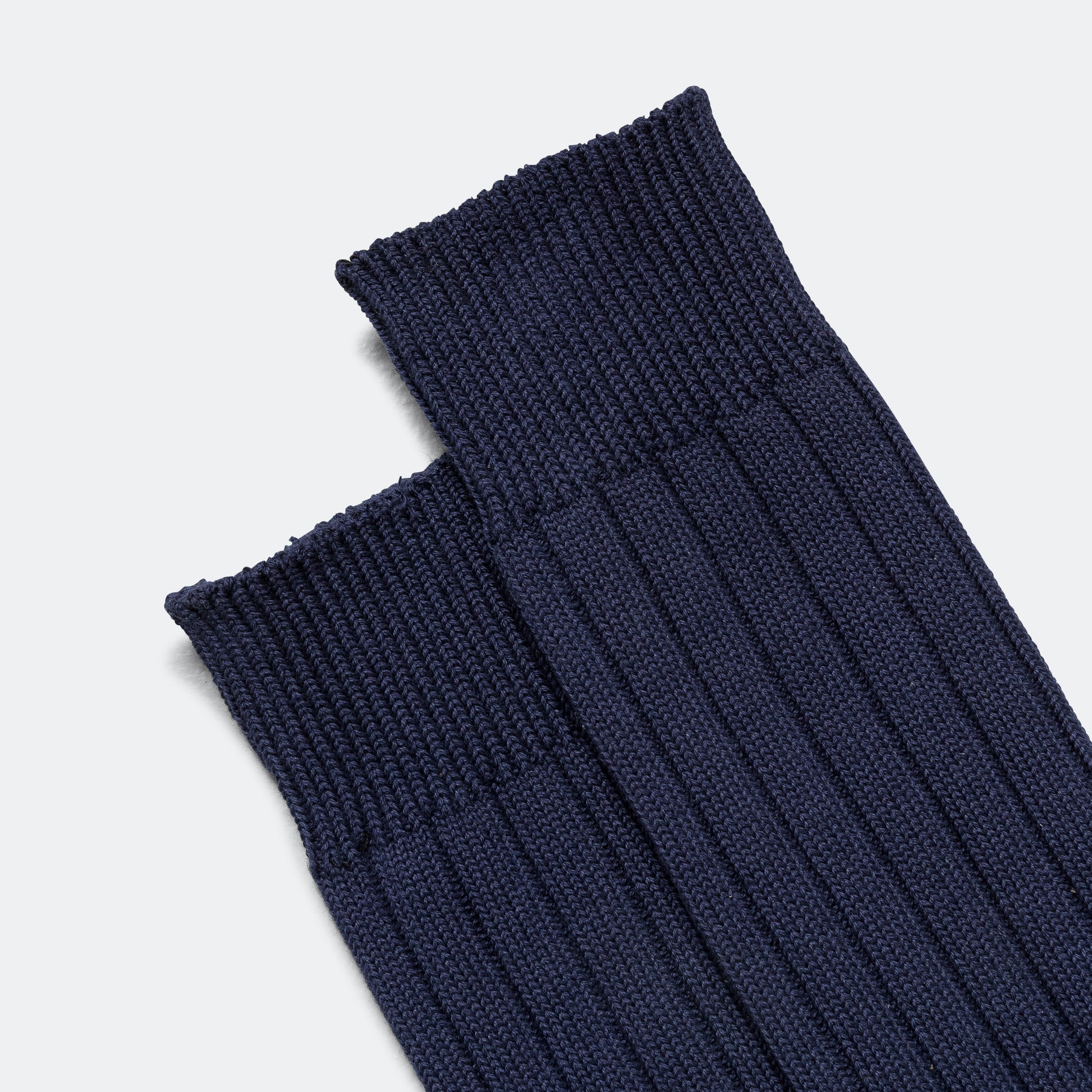 Solid Ribs Socks - Navy