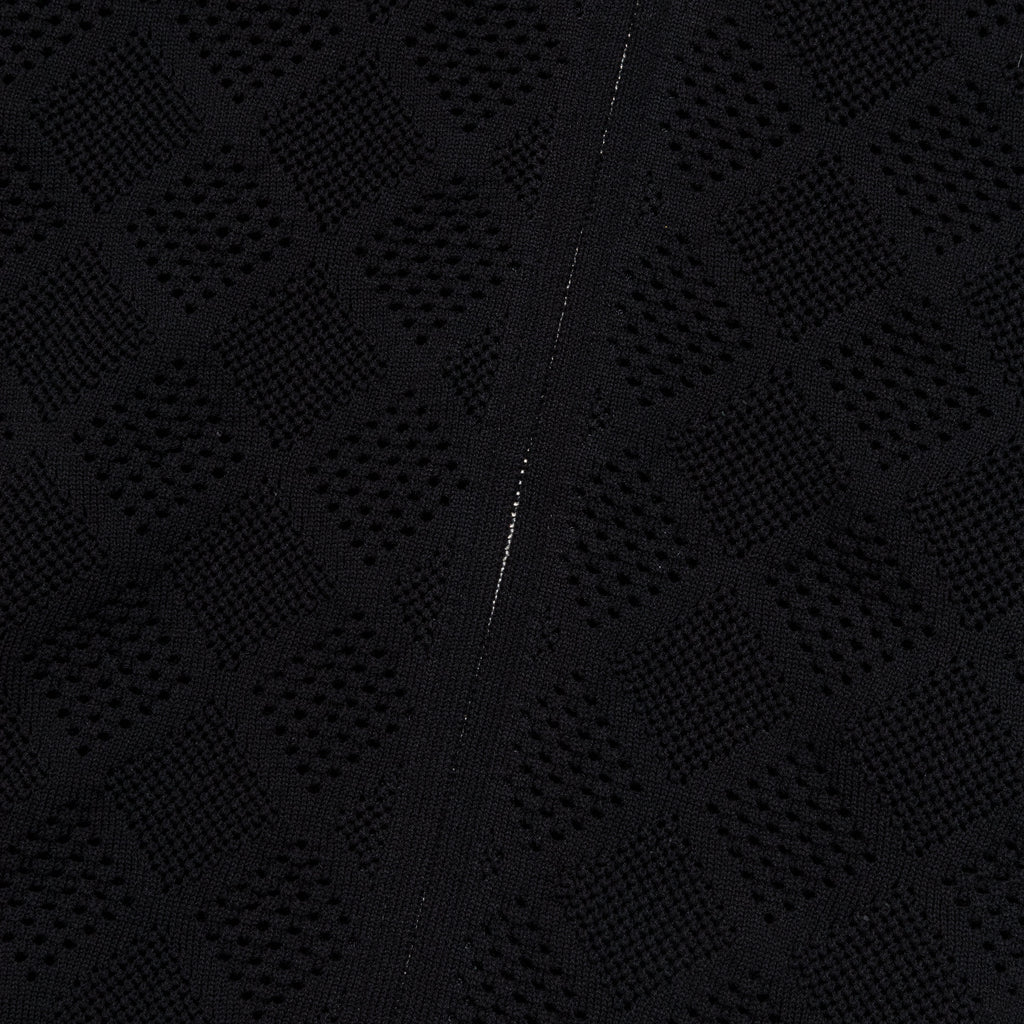 Zip Knit Polo Mesh - Black