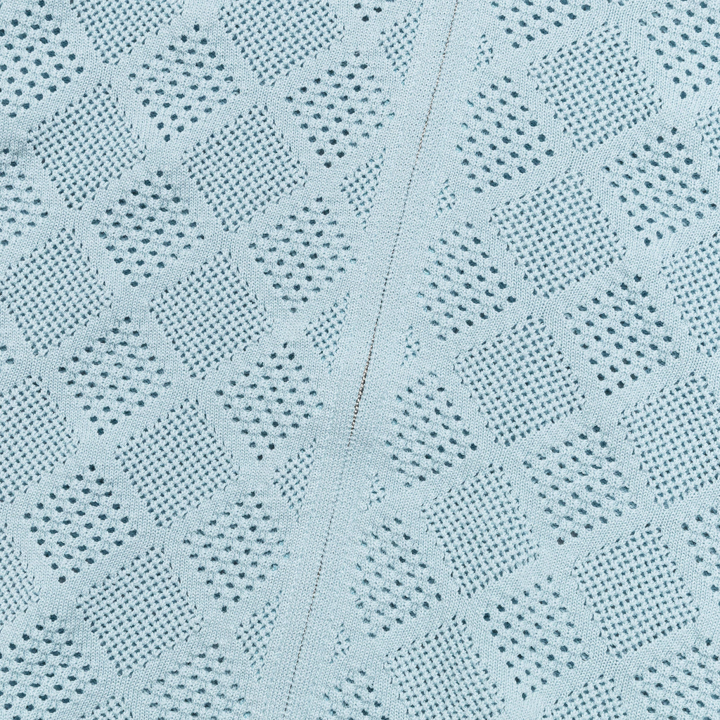Zip Knit Polo Mesh - Sax