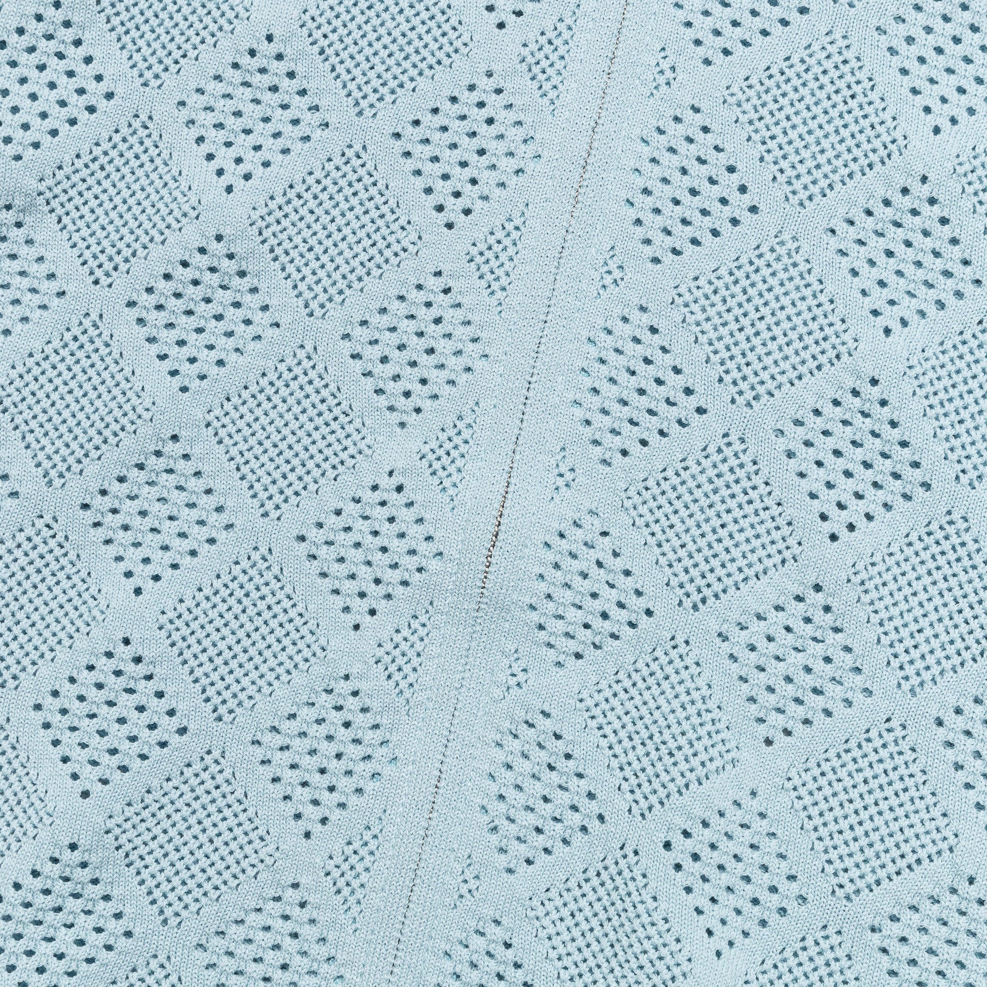 Zip Knit Polo Mesh - Sax