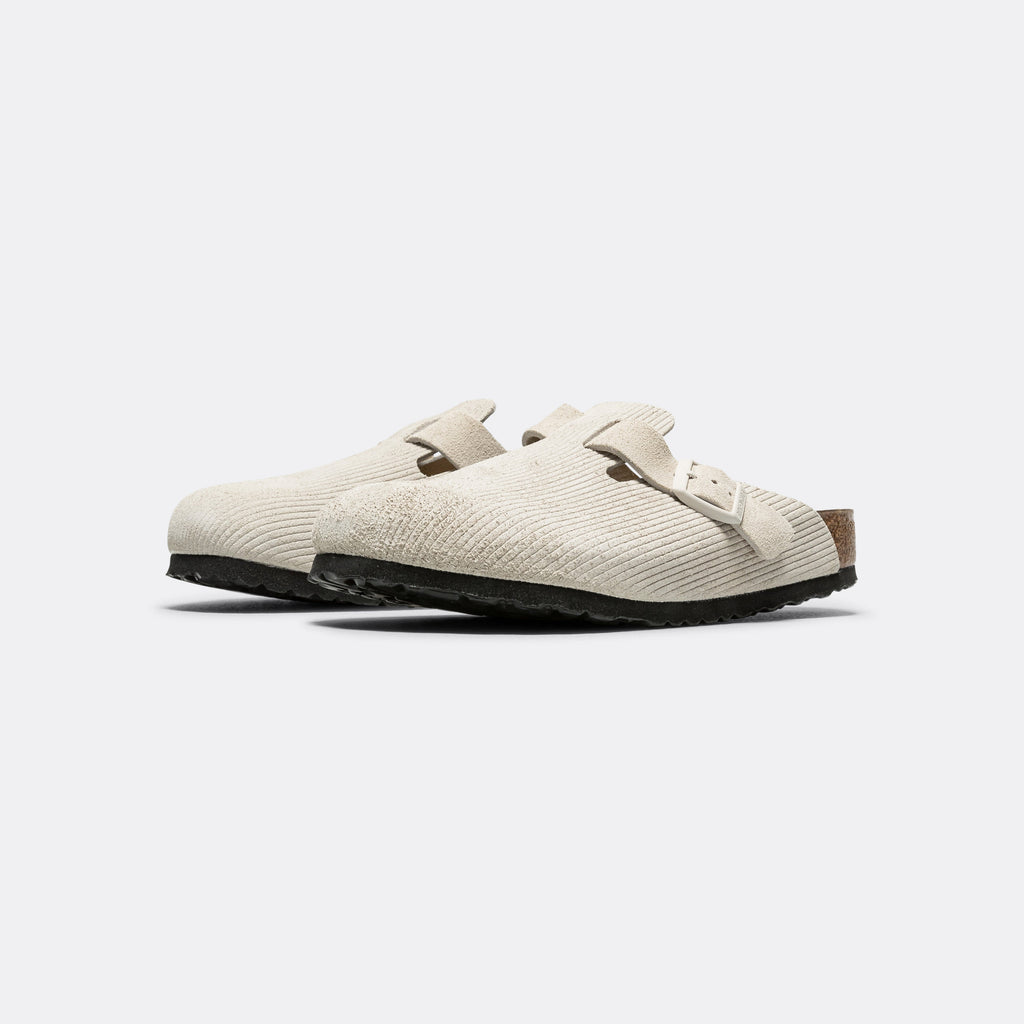 Boston - Corduroy Embossed Antique White Suede