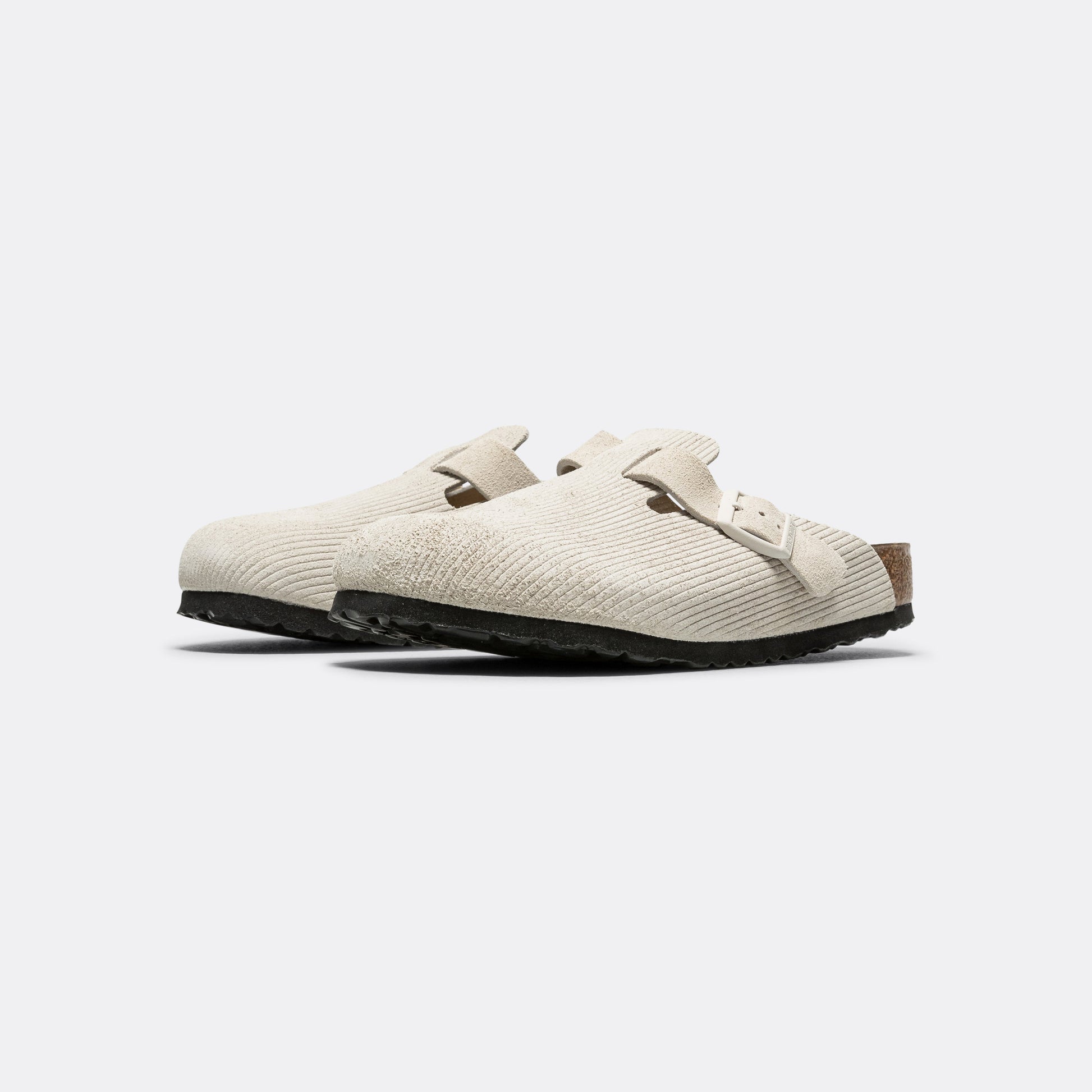 Boston - Corduroy Embossed Antique White Suede