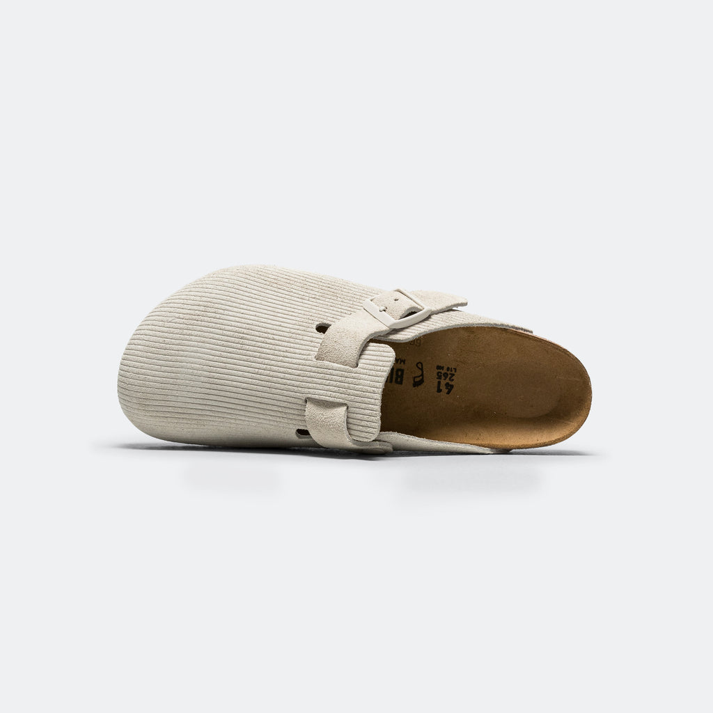 Boston - Corduroy Embossed Antique White Suede
