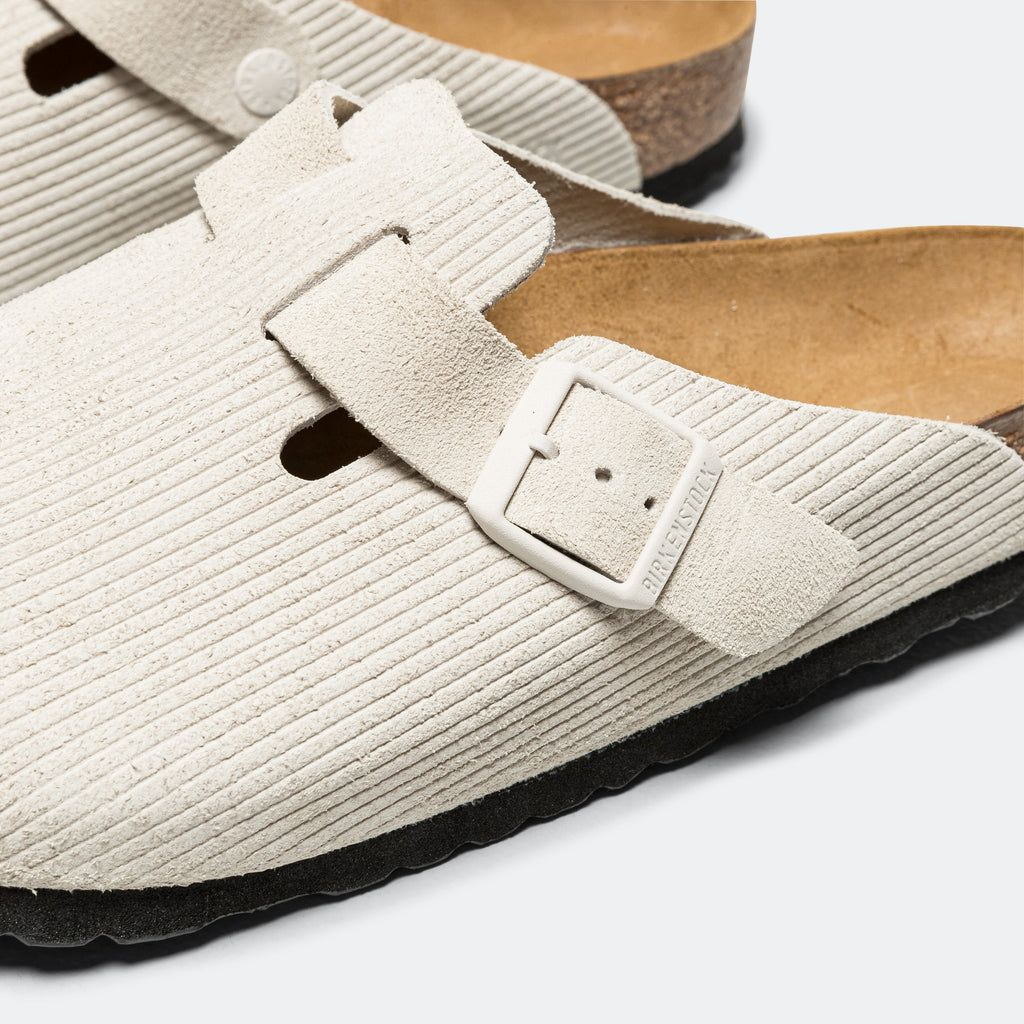 Boston - Corduroy Embossed Antique White Suede