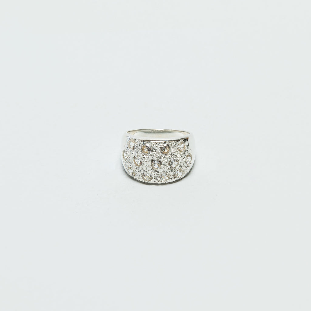 Grand Riviera Ring - Clear Sapphires/925 Silver