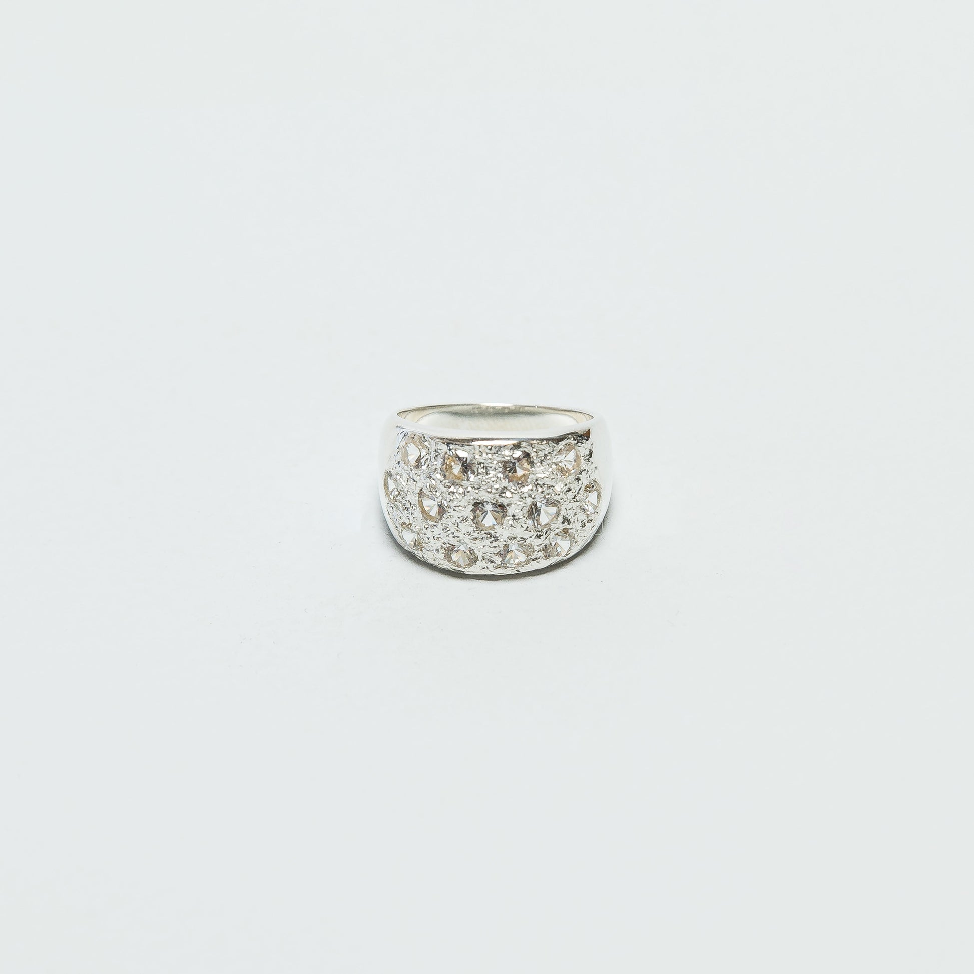 Grand Riviera Ring - Clear Sapphires/925 Silver