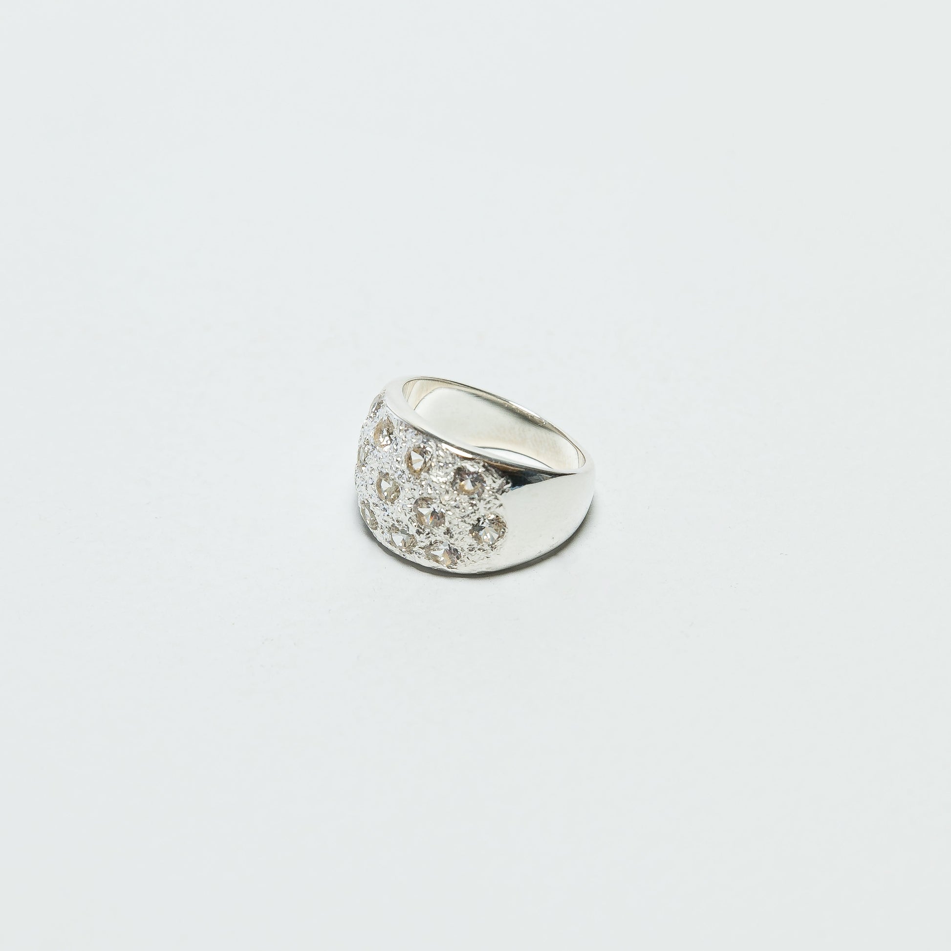 Grand Riviera Ring - Clear Sapphires/925 Silver