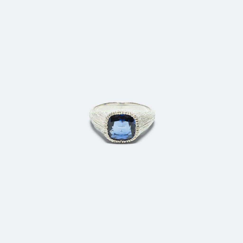Natures Smile Signet Ring - Blue Sapphires/925 Silver