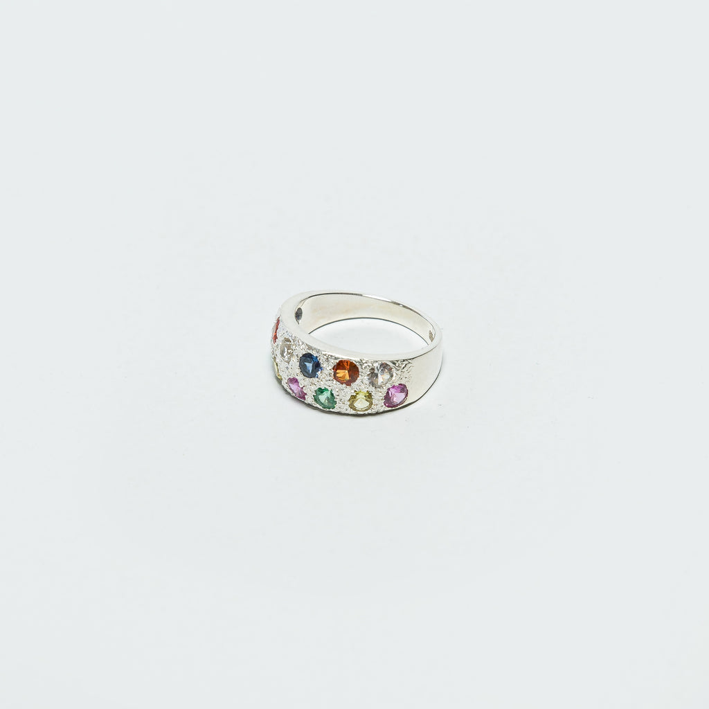 Riviera Ring - 925 Silver/Rainbow Sapphires