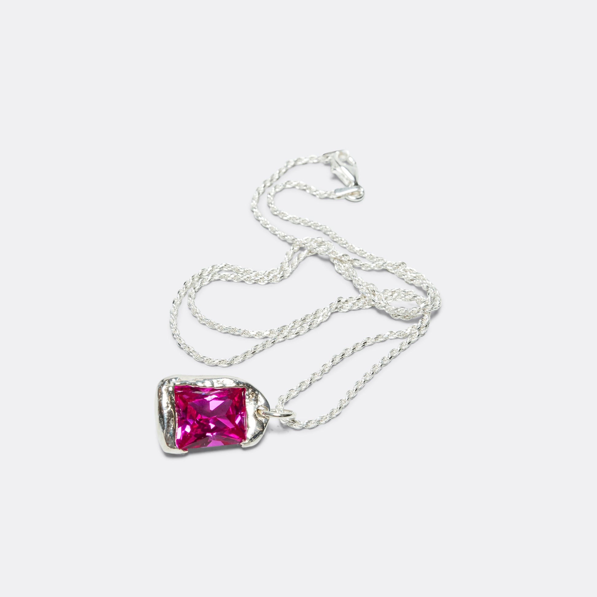 Rose Pendant - Pink Sapphire/925 Silver