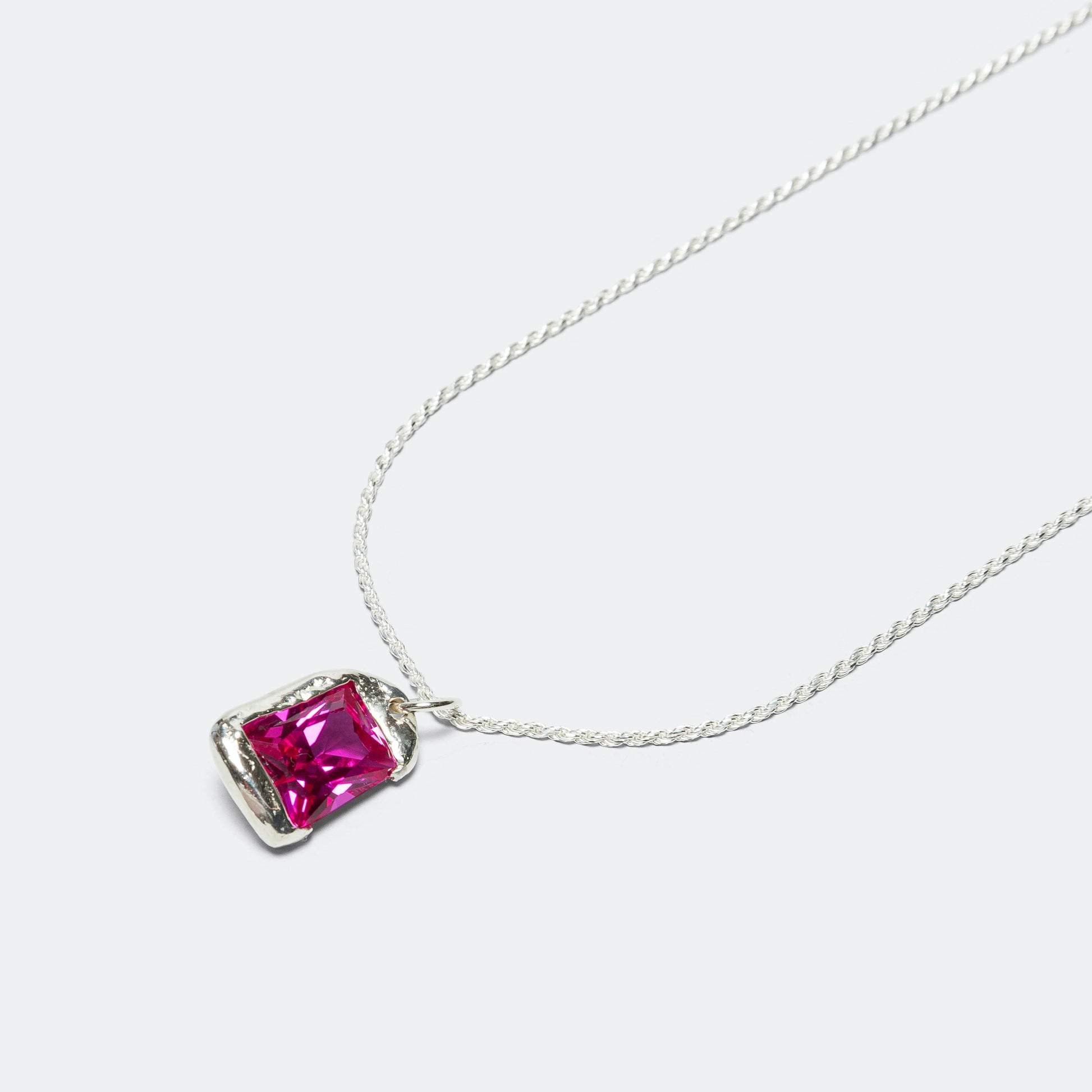 Rose Pendant - Pink Sapphire/925 Silver