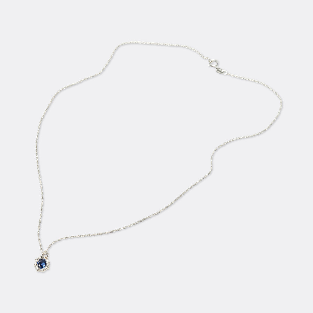 Mini Bamboo Pendant - Blue Sapphire/925 Silver