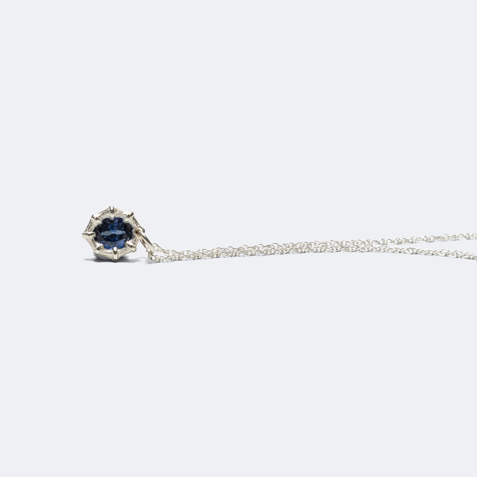 Mini Bamboo Pendant - Blue Sapphire/925 Silver