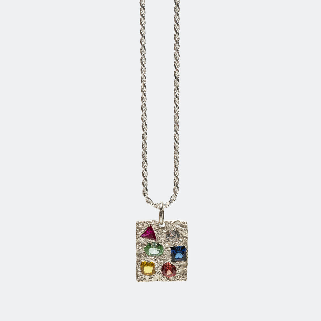 Cottage Rose Garden Pendant - Rainbow Sapphires/925 Silver