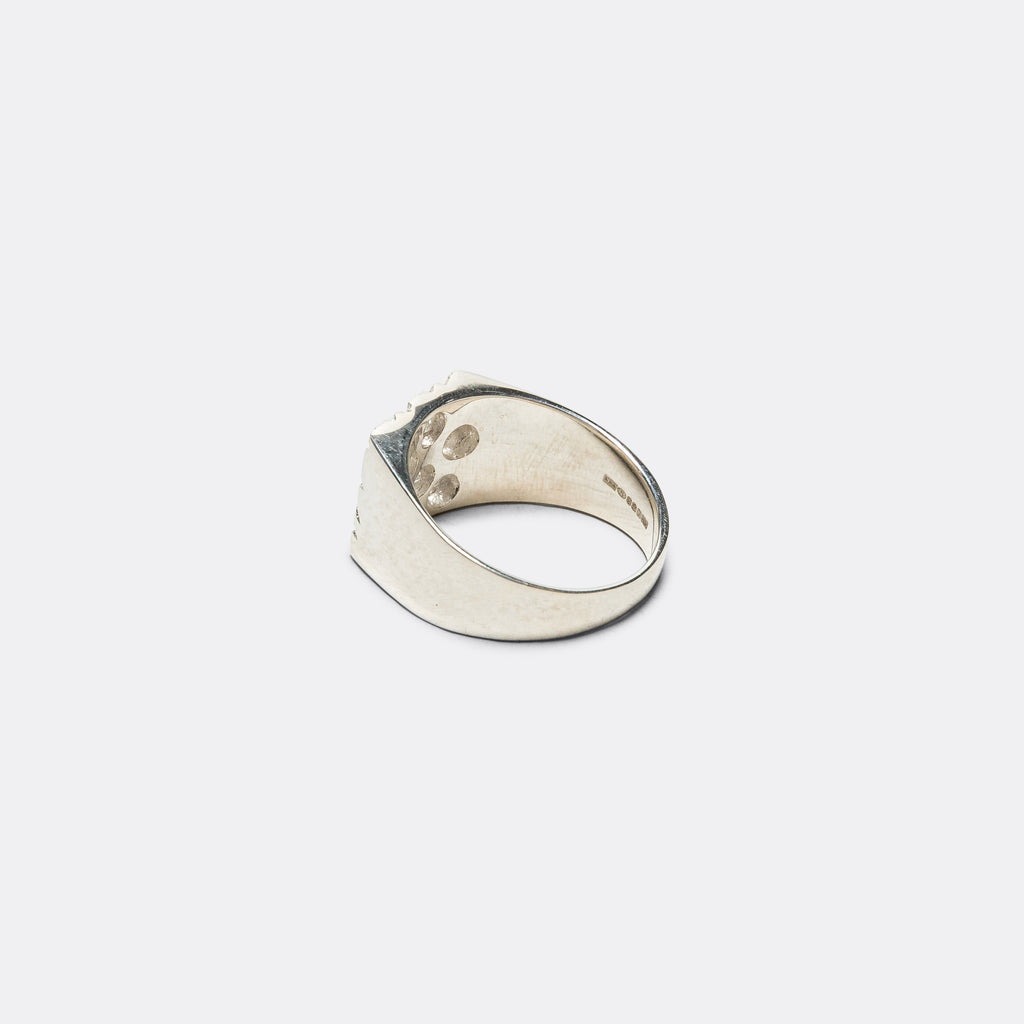 Mini Rose Garden Signet Ring - Clear Sapphires/925 Silver