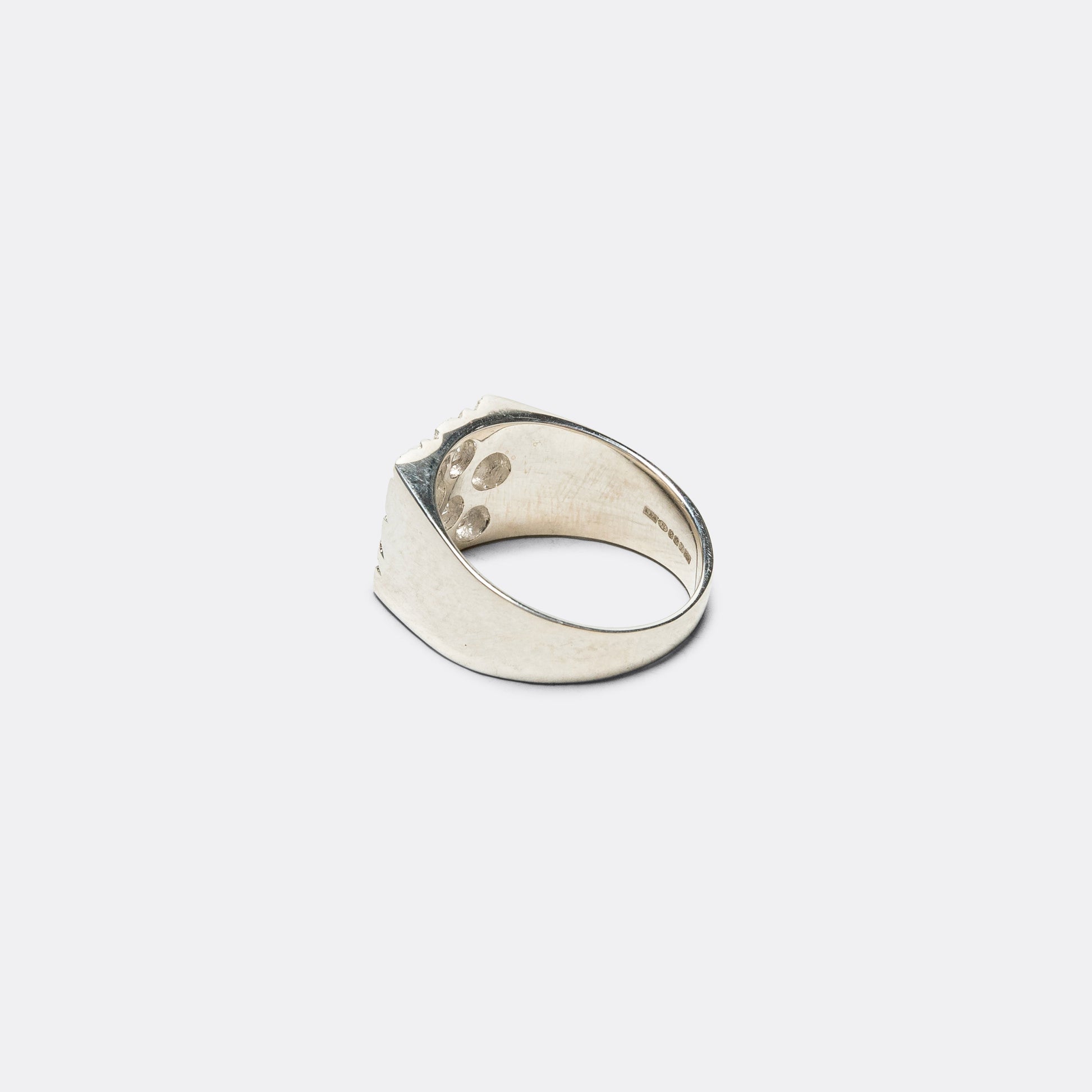 Mini Rose Garden Signet Ring - Clear Sapphires/925 Silver