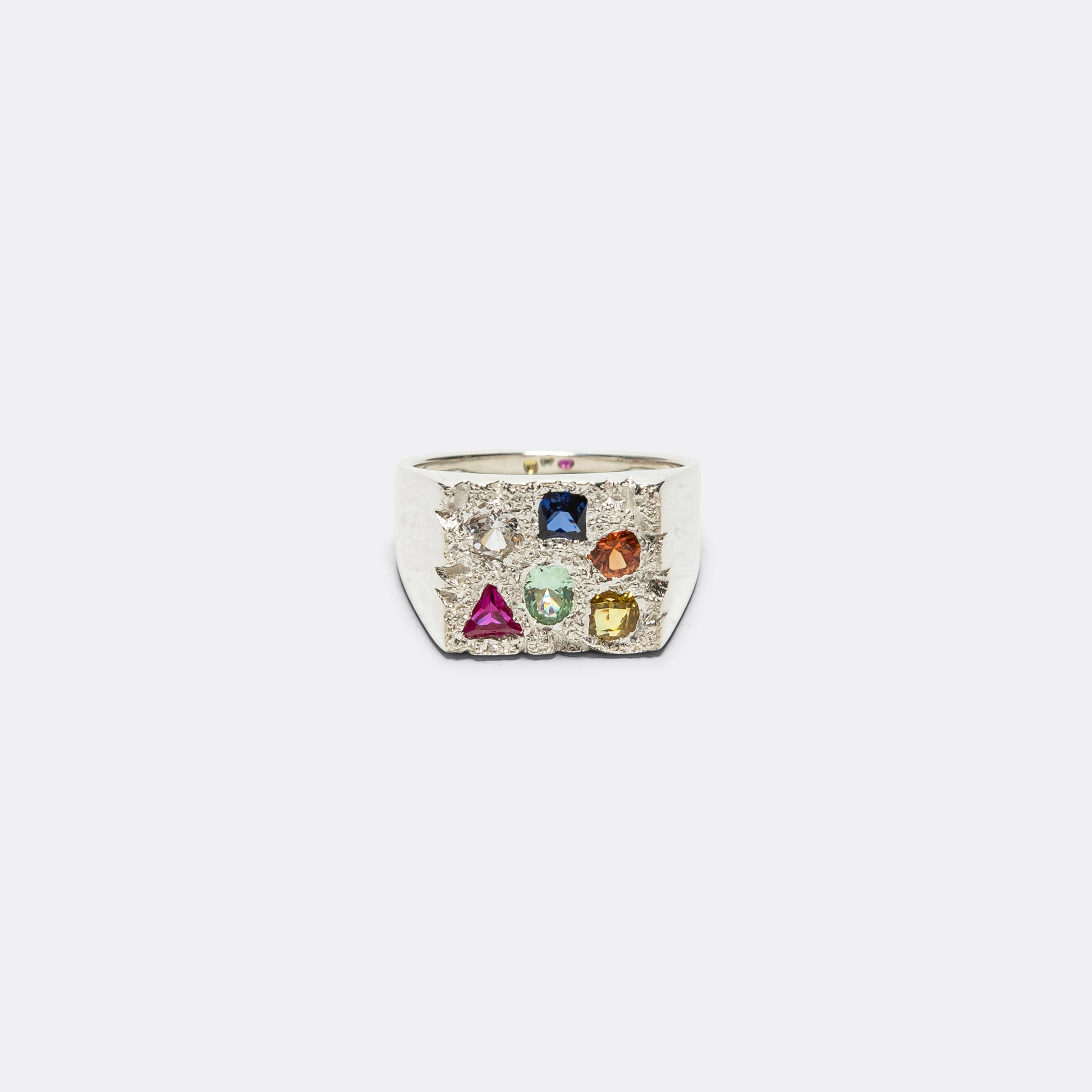 Cottage Rose Garden Signet Ring - Multi/925 Silver