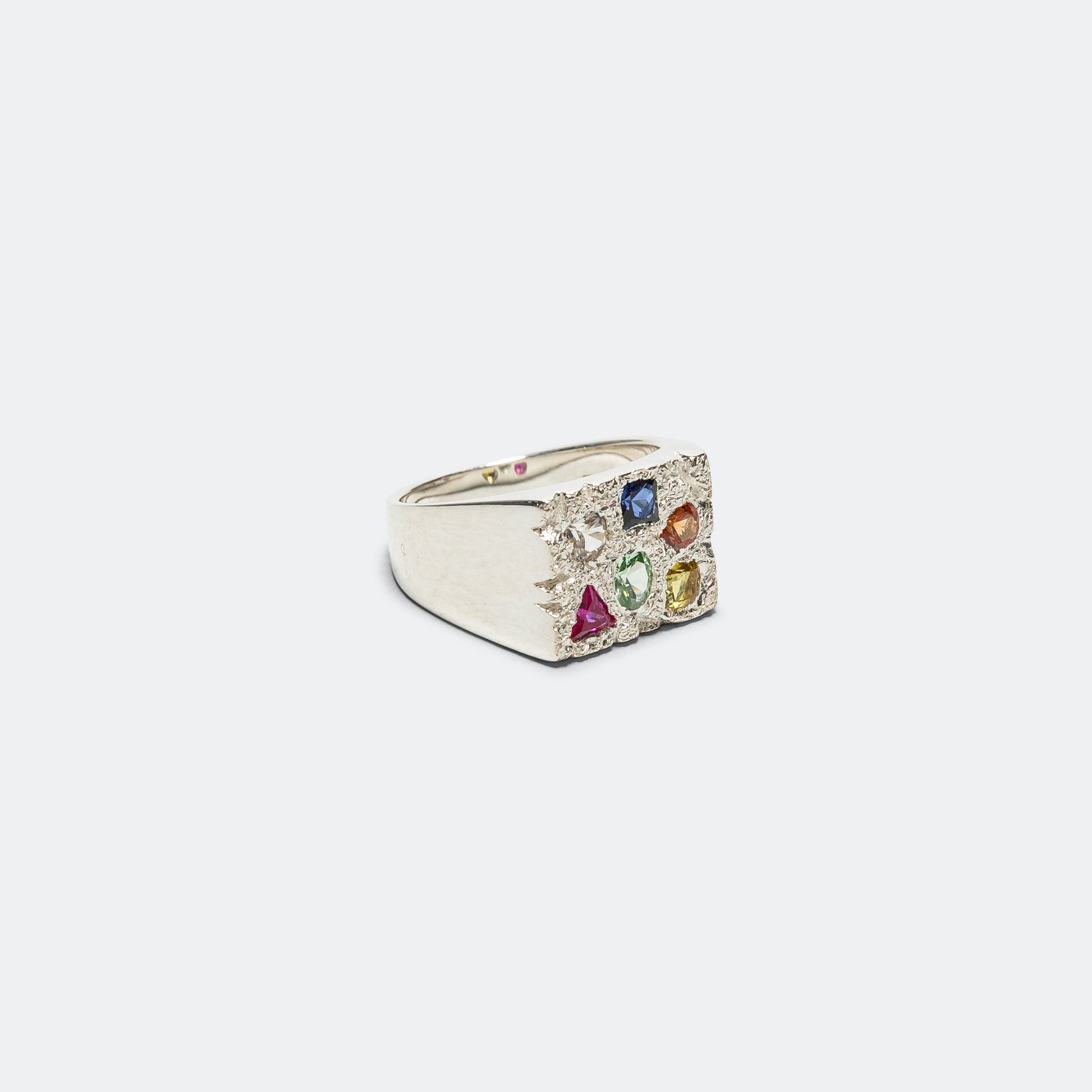 Cottage Rose Garden Signet Ring - Multi/925 Silver