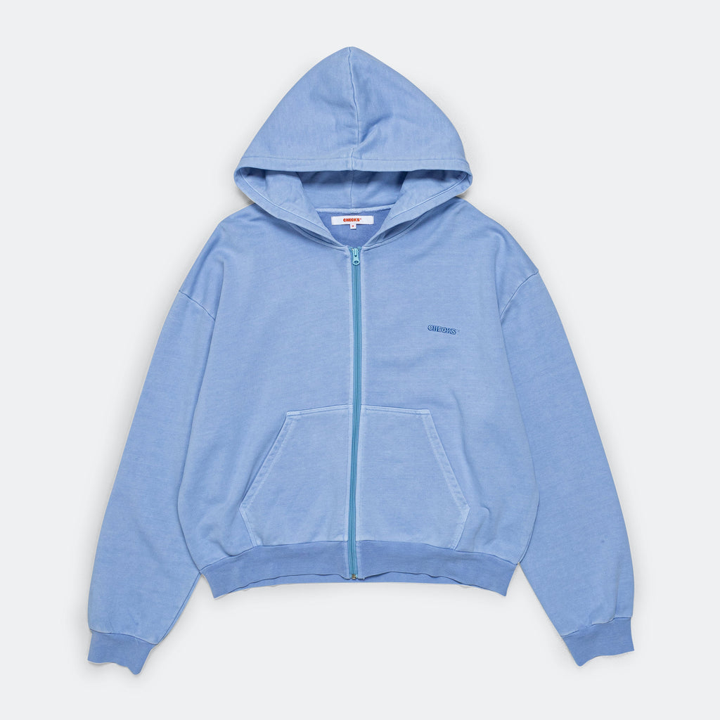Overdyed Zip Hoodie - Sky Blue