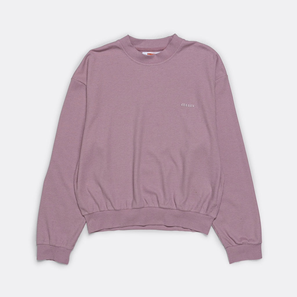 Waffle Boxy Sweater - Lavendar