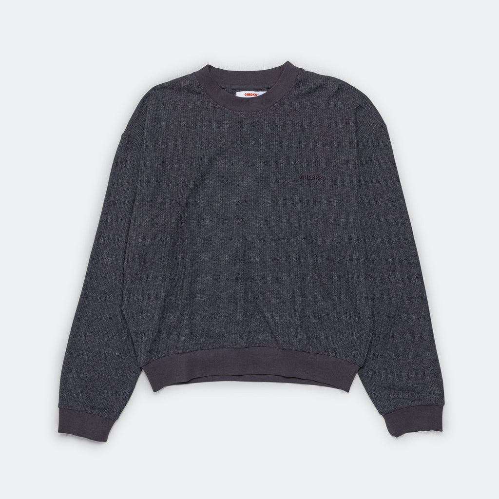 Waffle Boxy Sweater - Liquorice
