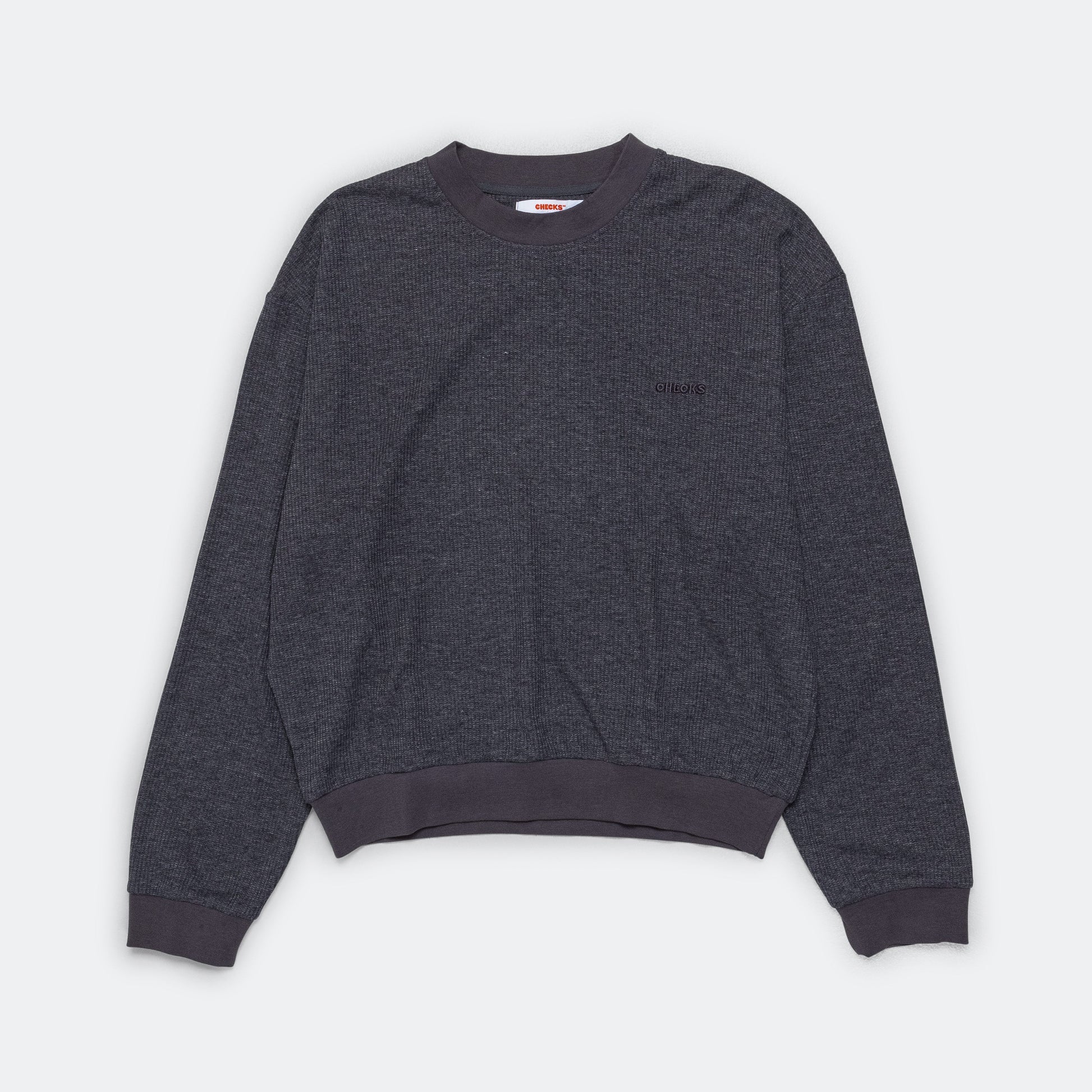 Waffle Boxy Sweater - Liquorice
