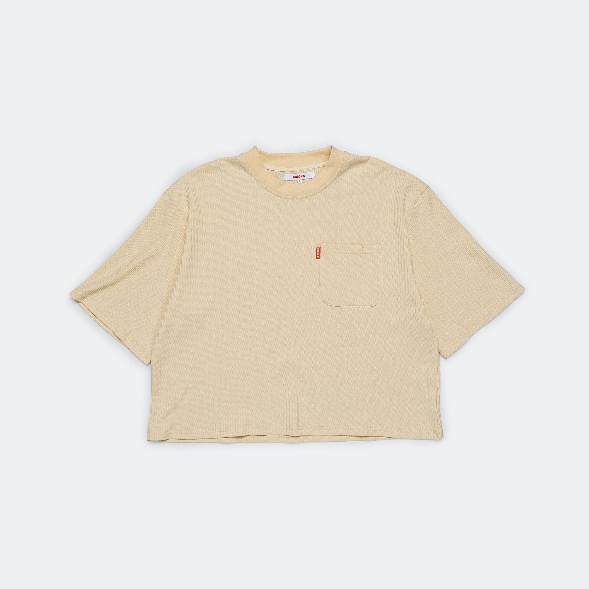Waffle Boxy T-Shirt - Ecru