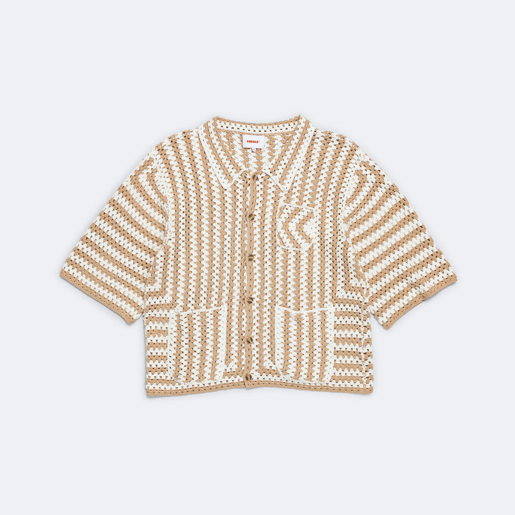 Crochet Cuban Shirt - Biscuit