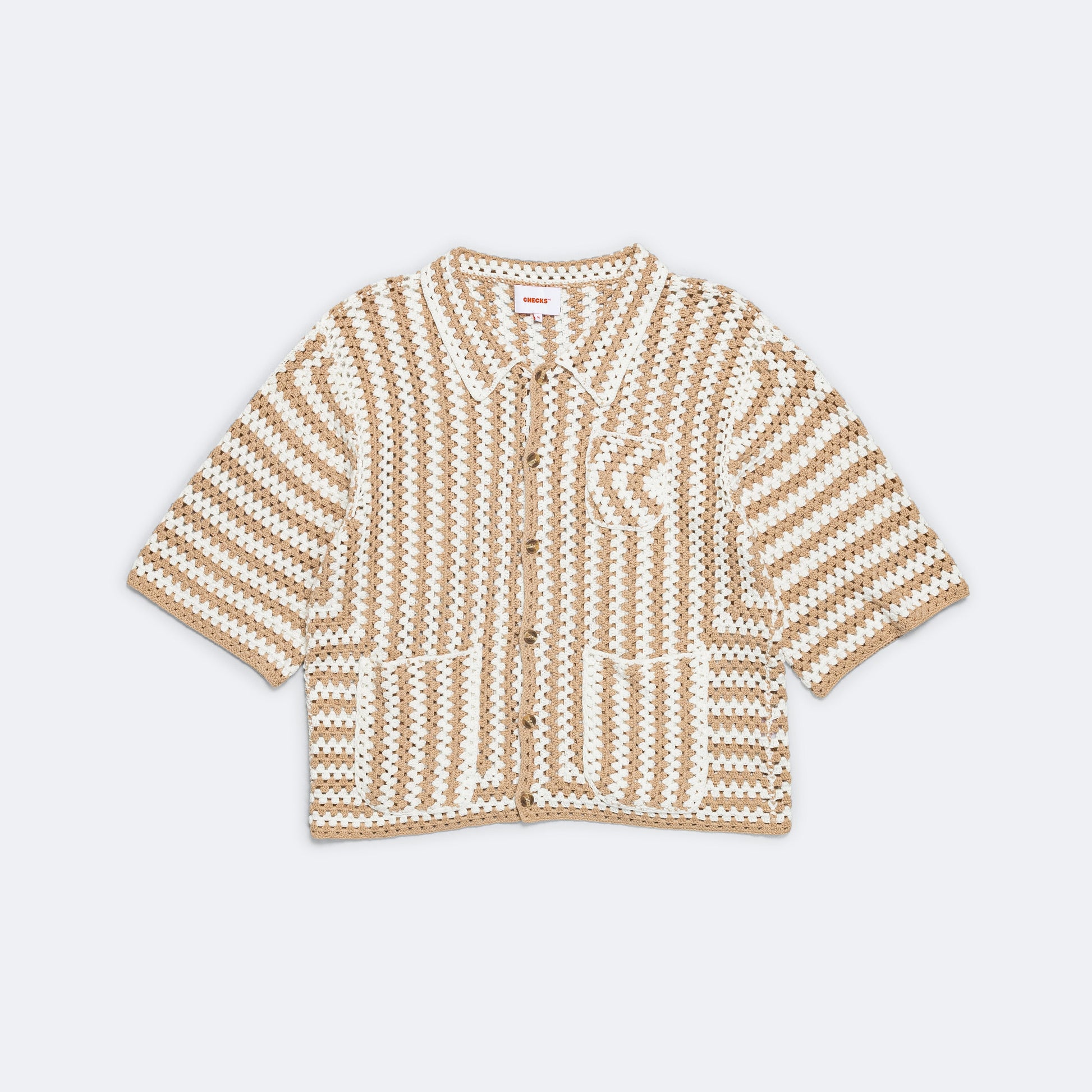 Crochet Cuban Shirt - Biscuit