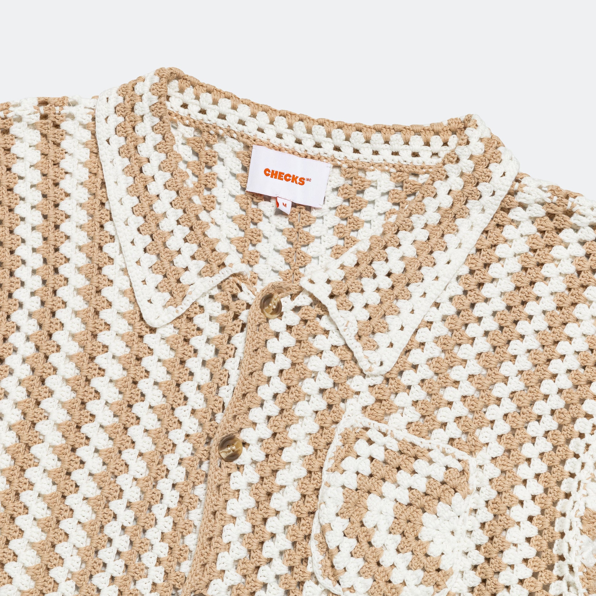 Crochet Cuban Shirt - Biscuit