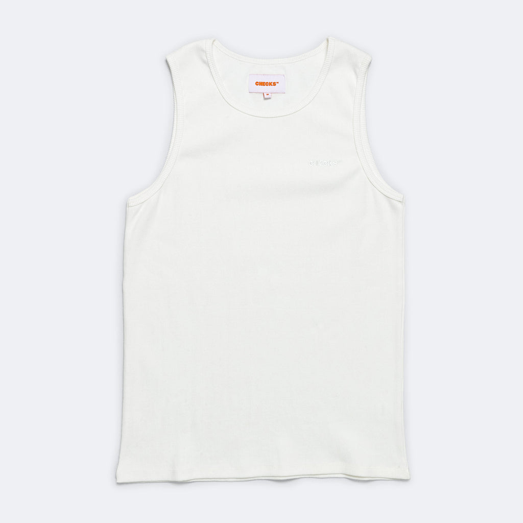 Ribbed Singlet - White