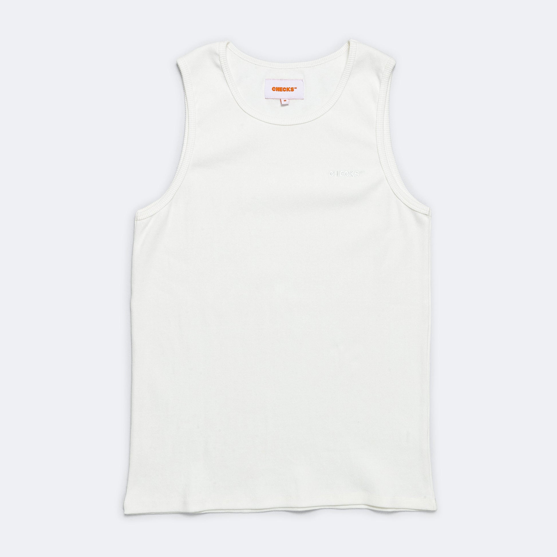 Ribbed Singlet - White