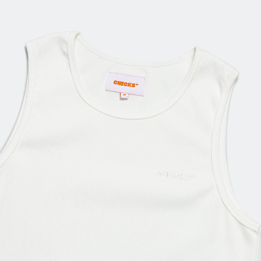Ribbed Singlet - White