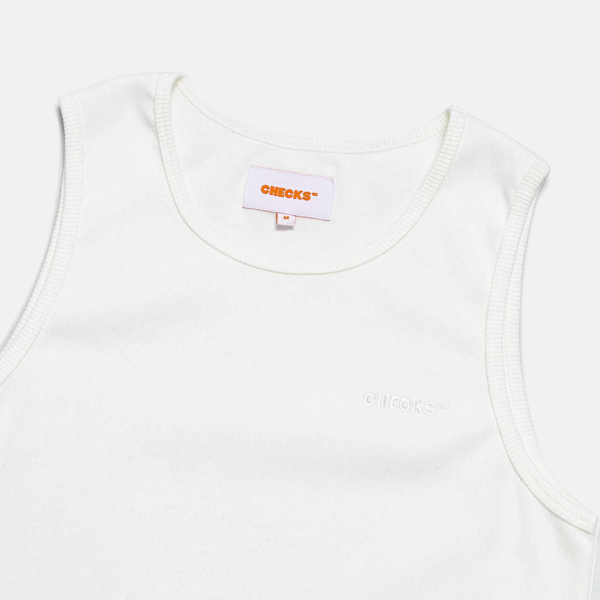Ribbed Singlet - White