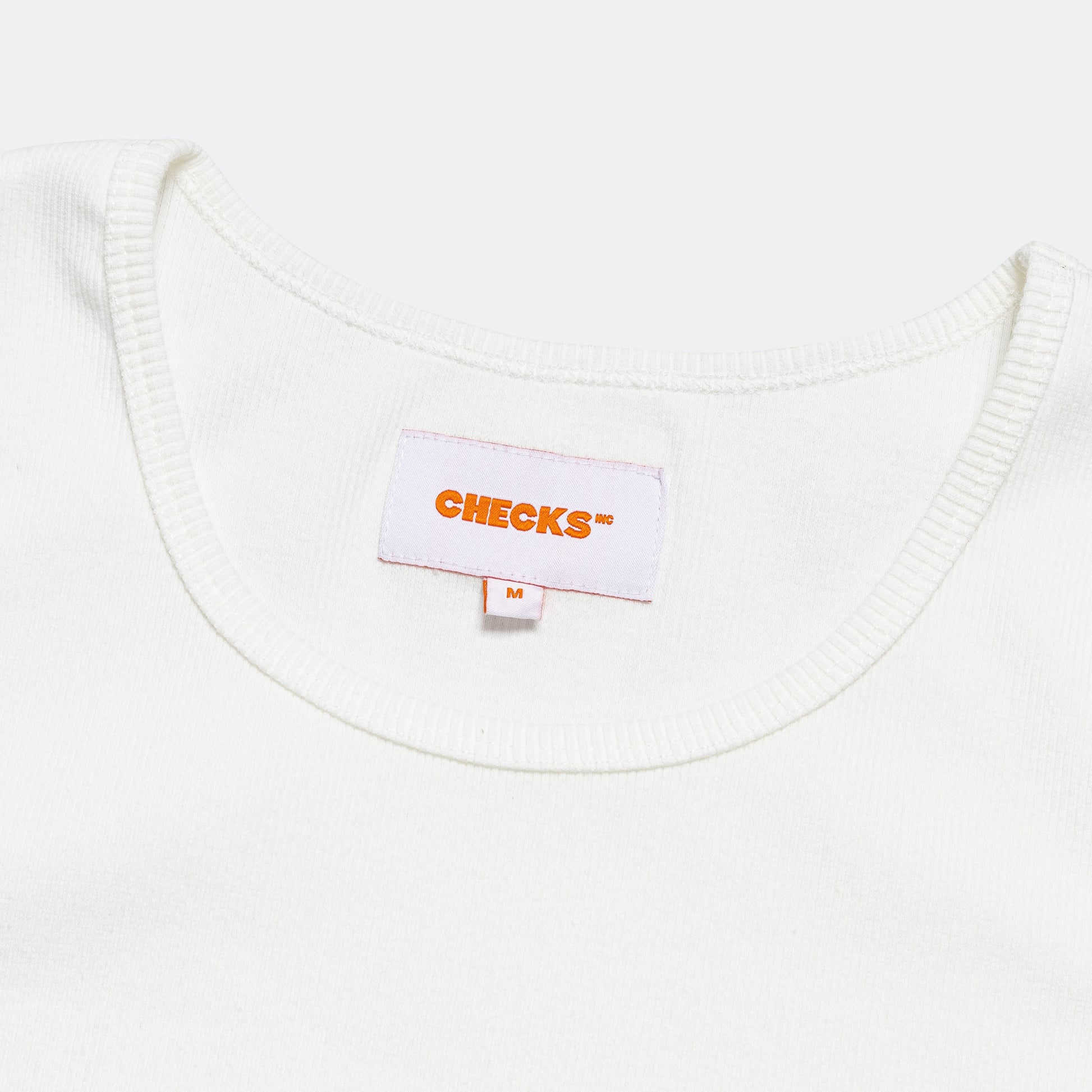 Ribbed Singlet - White