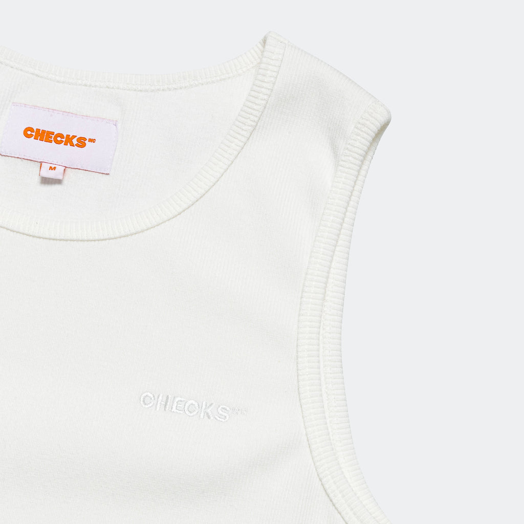 Ribbed Singlet - White