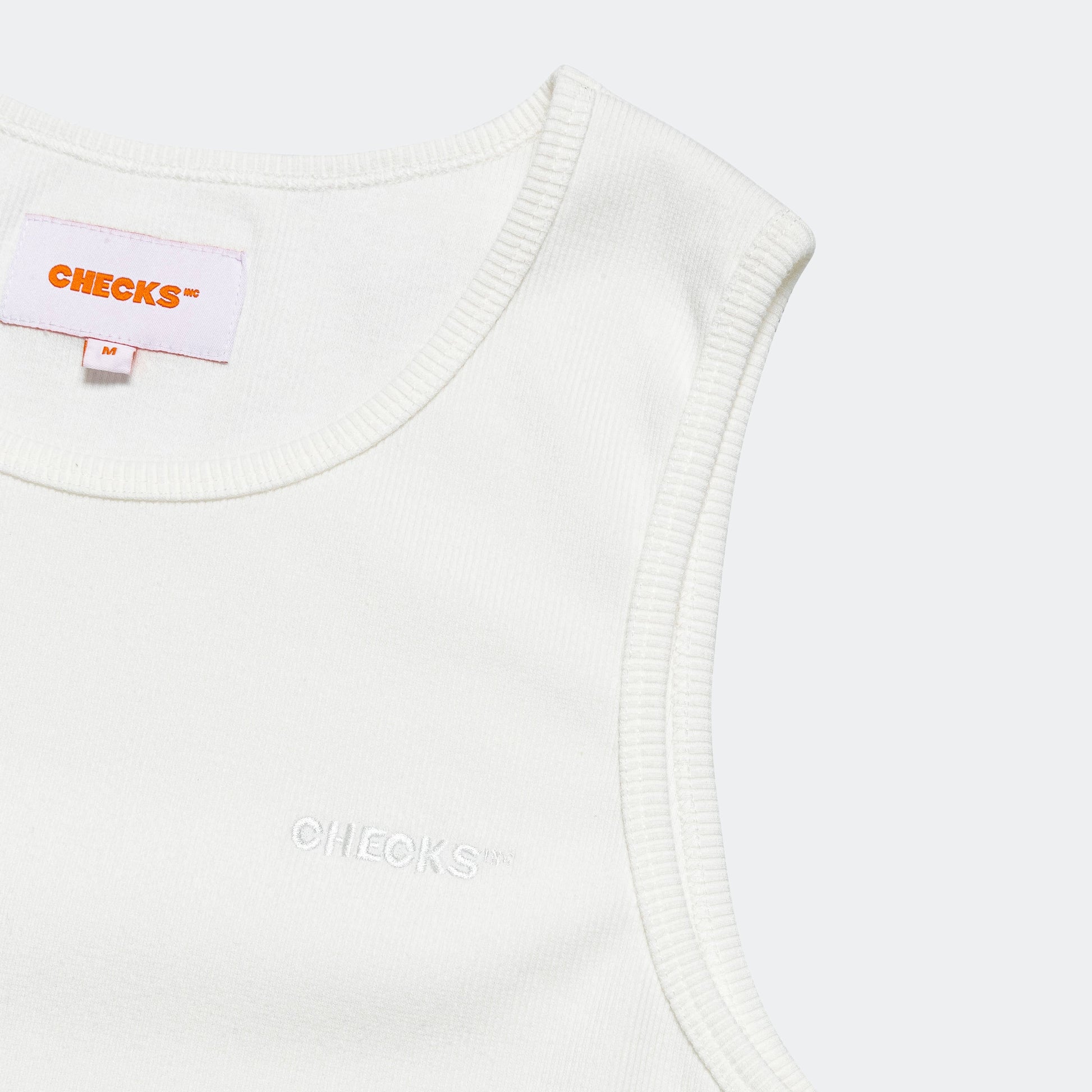 Ribbed Singlet - White