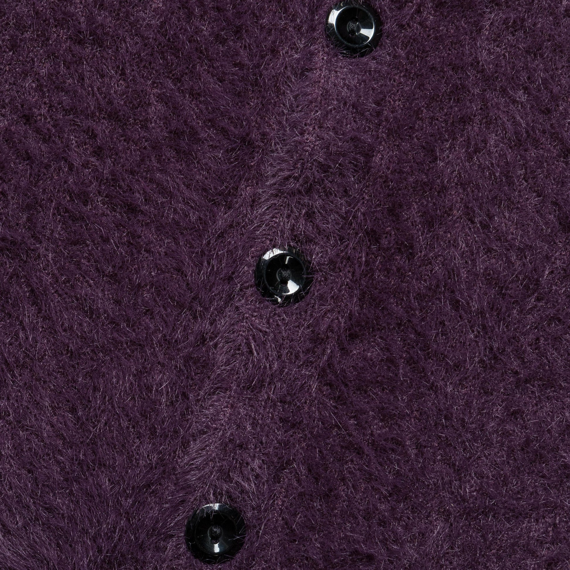 Shaggy Acrylic Cardigan - Plum