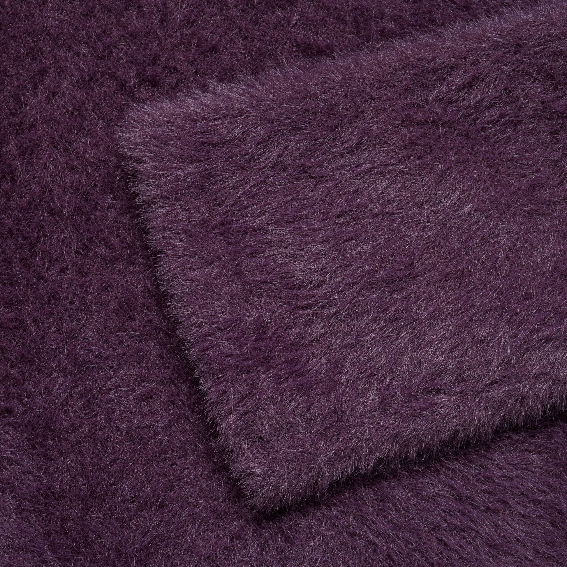 Shaggy Acrylic Cardigan - Plum