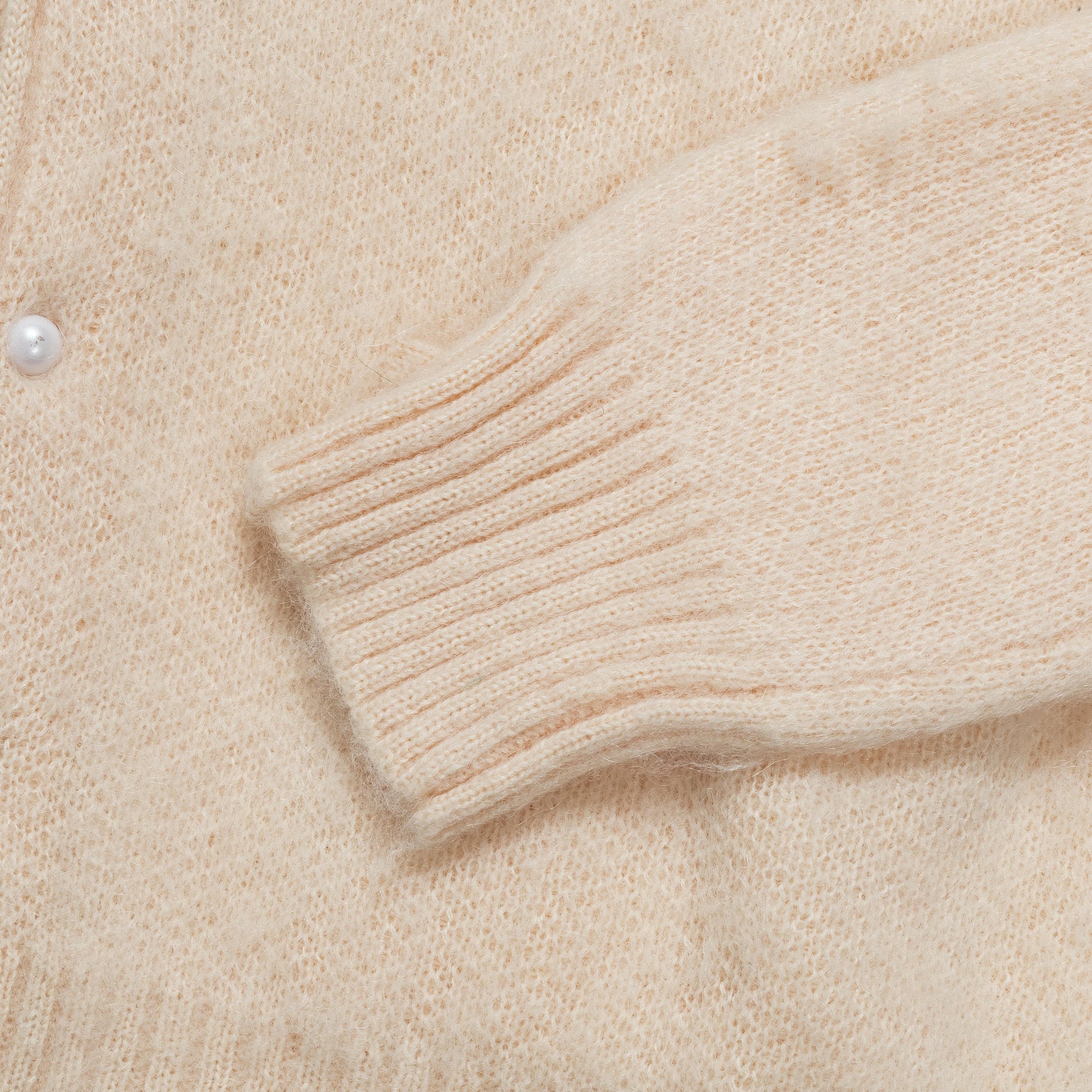 Solid Mohair Cardigan - Cream