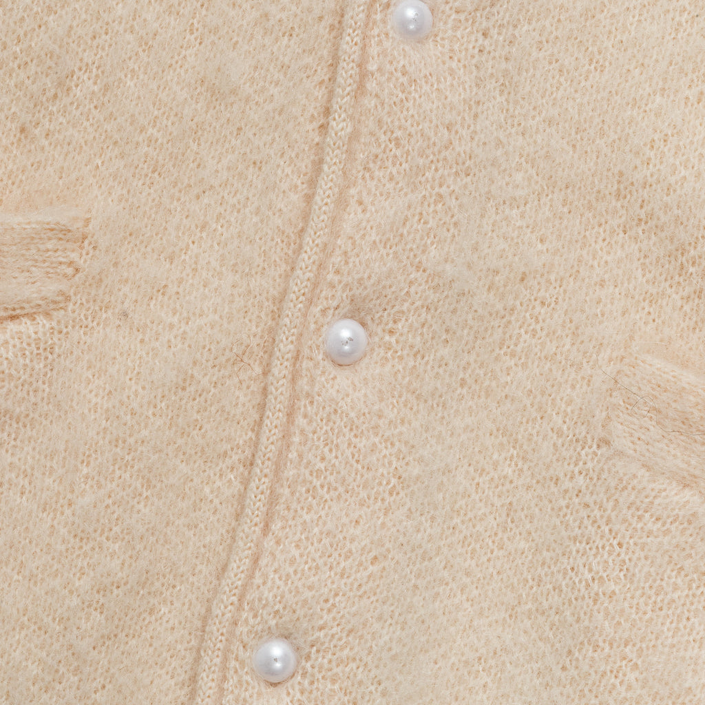 Solid Mohair Cardigan - Cream