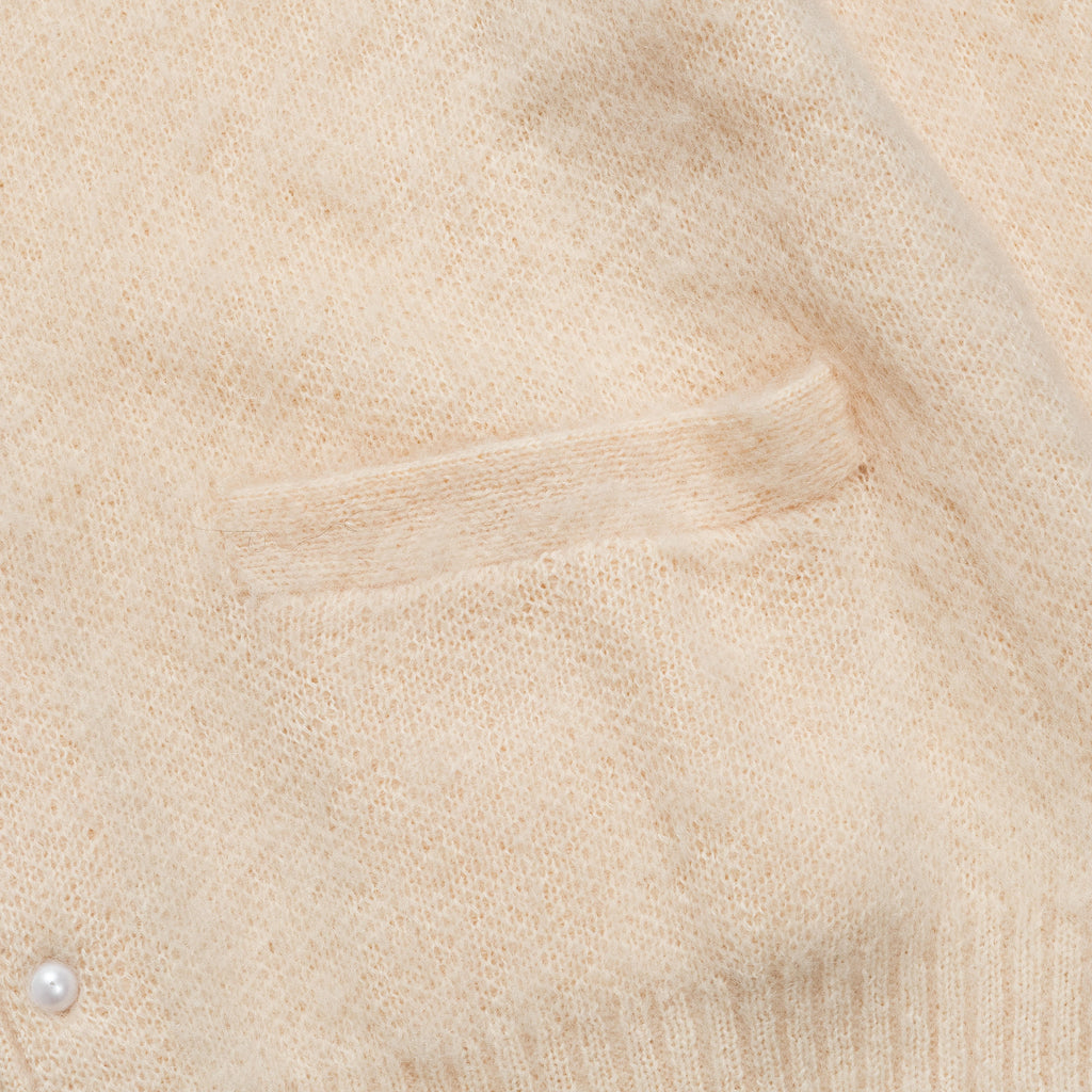 Solid Mohair Cardigan - Cream