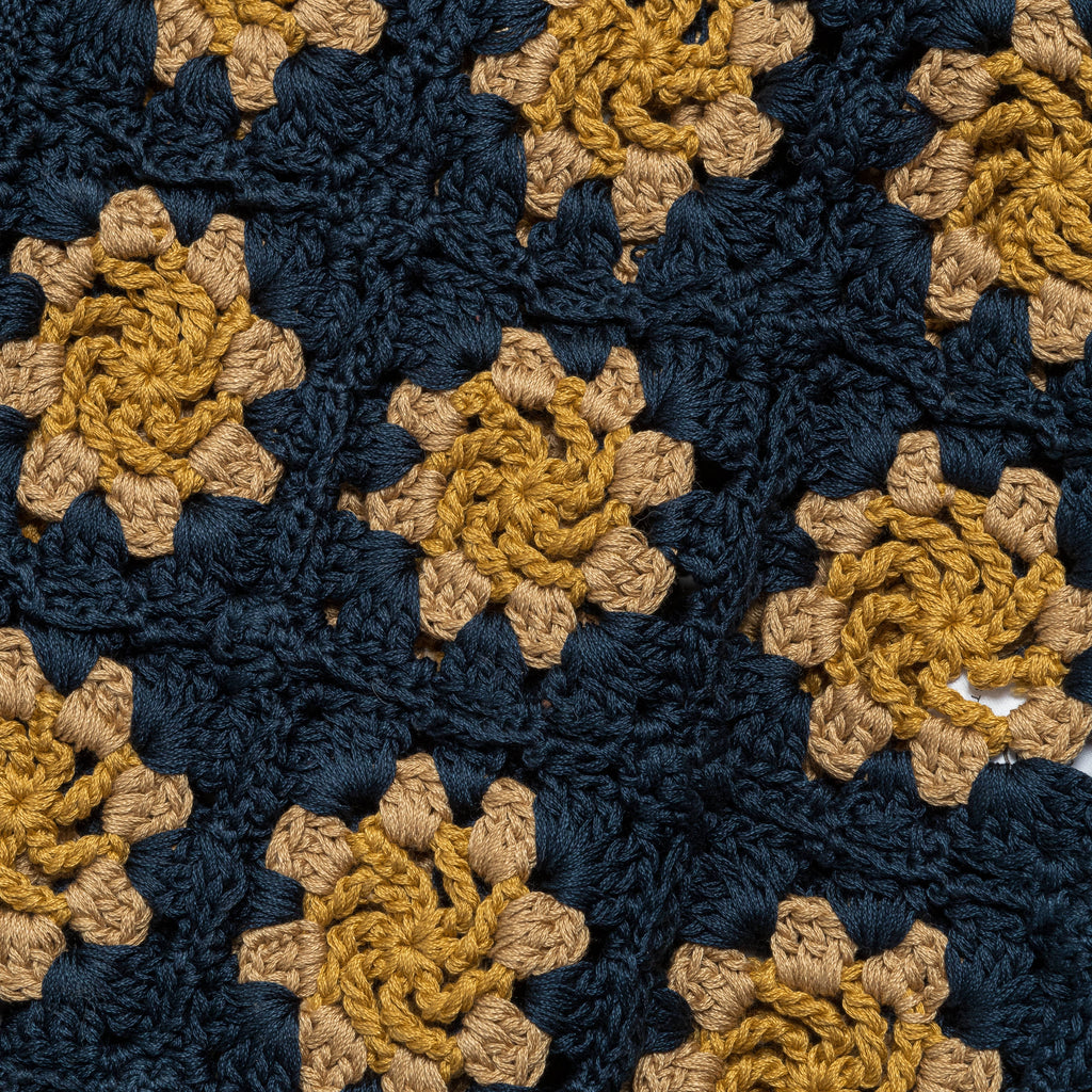 Hand Crochet Pima Cardigan - Navy